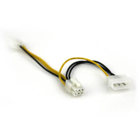 VCOM 18inch 2x 4Pin Molex Male to 6pin PCI-E Power Adapter Cable CE313